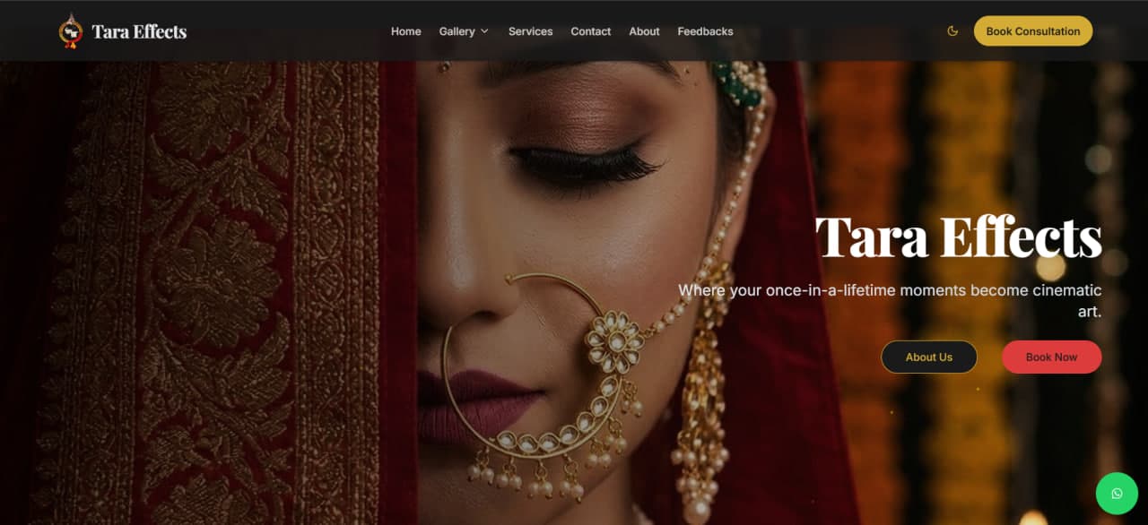 TaraEffects Wedding Photography Booking